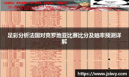 足彩分析法国对克罗地亚比赛比分及赔率预测详解